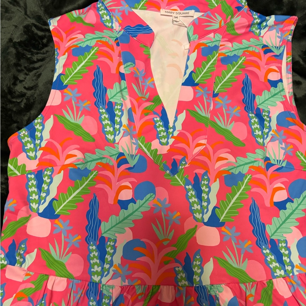 Mary Square Tropical Print Dress - Picture 3 of 3